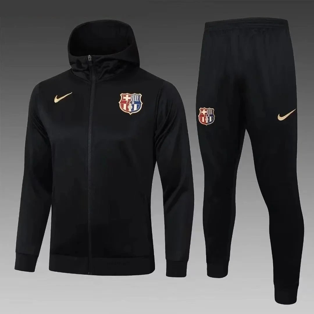 FC Barcelona Nike Black Tracksuit Men's Hoodie and Pants Set