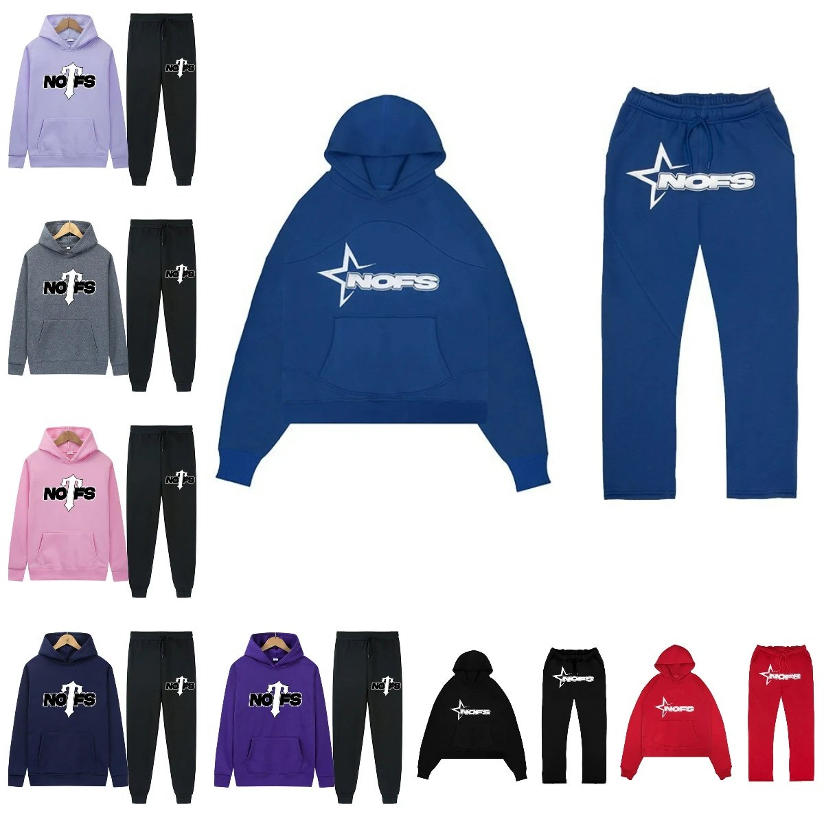 NOFS Hoodie and Sweatpants Set - Comfortable Casual Wear