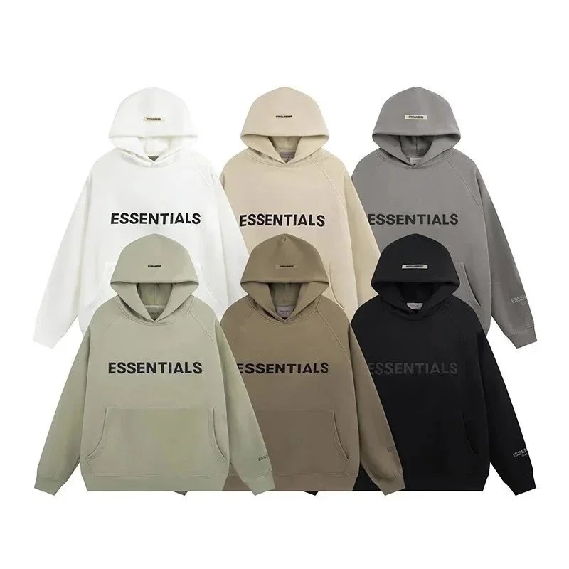 Essentials Hoodie Sweatshirt Oversized Logo Print Pullover Hooded Sweatshirt