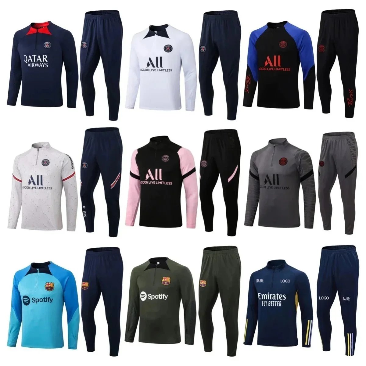 PSG Training Kit 2023-2024 Men's Soccer Tracksuit Set