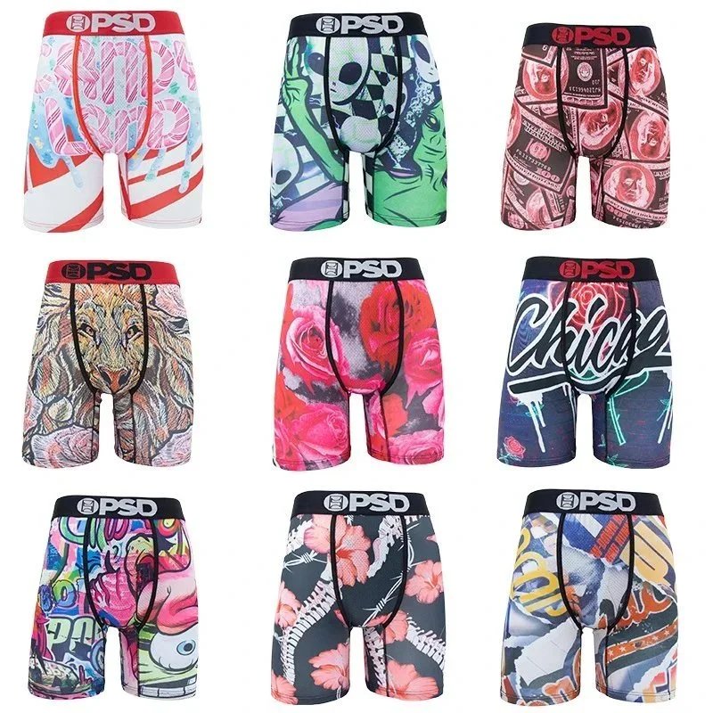 PSD Men's Printed Boxer Briefs with Bold Designs