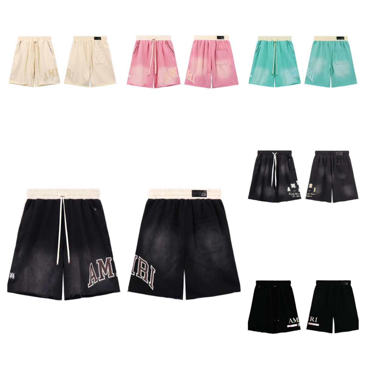 AMIRI Gradient Drawstring Shorts in Multiple Colors