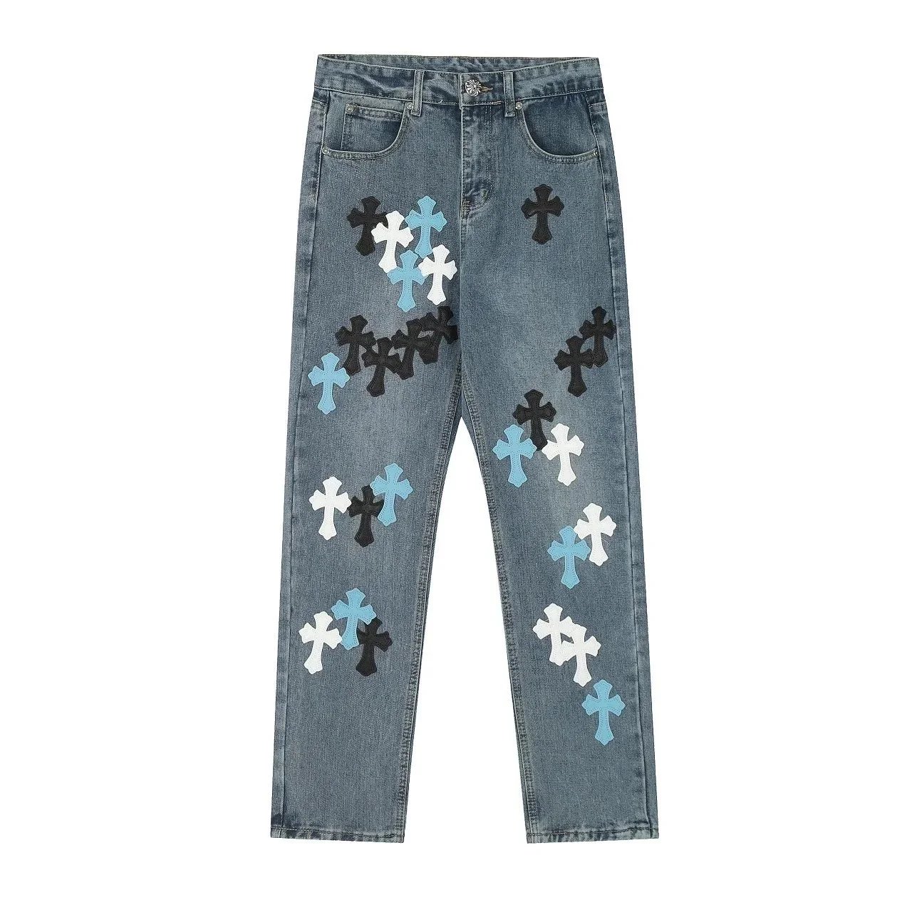 Givenchy Cross Embroidered Denim Jeans