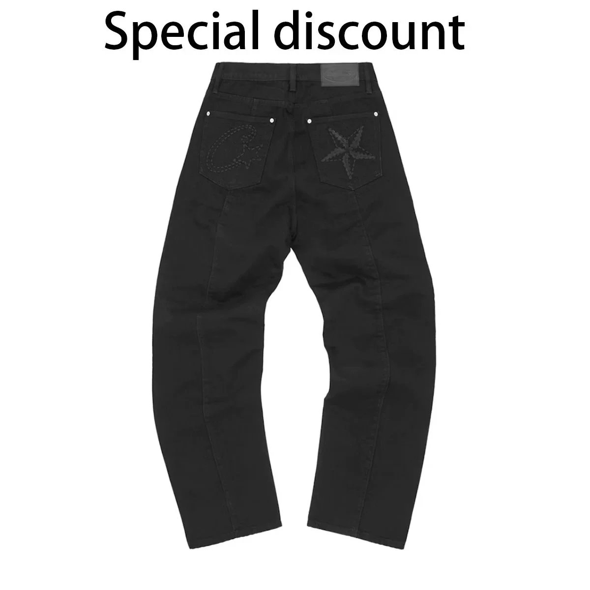 Converse Black Jeans with Star and C Logo Back Pockets