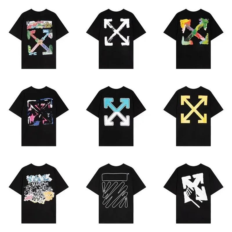 Off-White Arrow Print Black T-Shirts for Men and Women