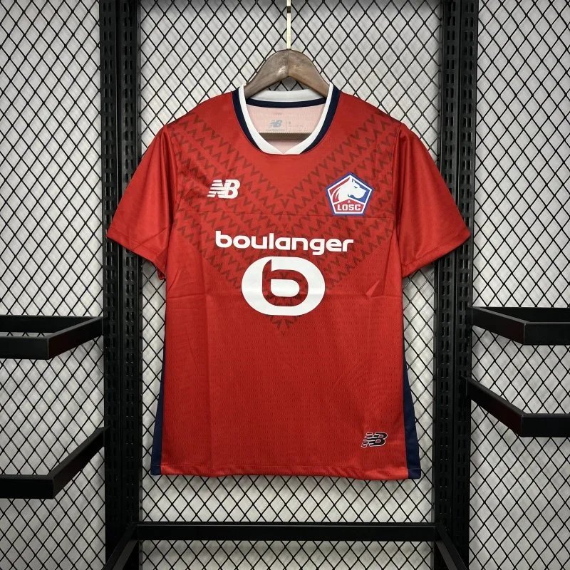 LOSC Lille Home Football Jersey 2023-2024 Red Boulanger Sponsor