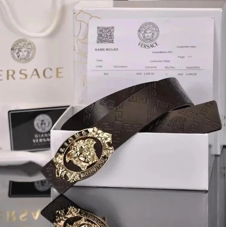 Versace Medusa Buckle Leather Belt for Men