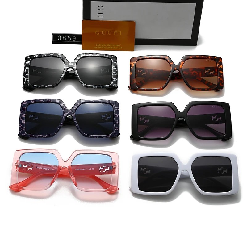 Gucci Square Sunglasses with Logo Pattern Fashion Shades