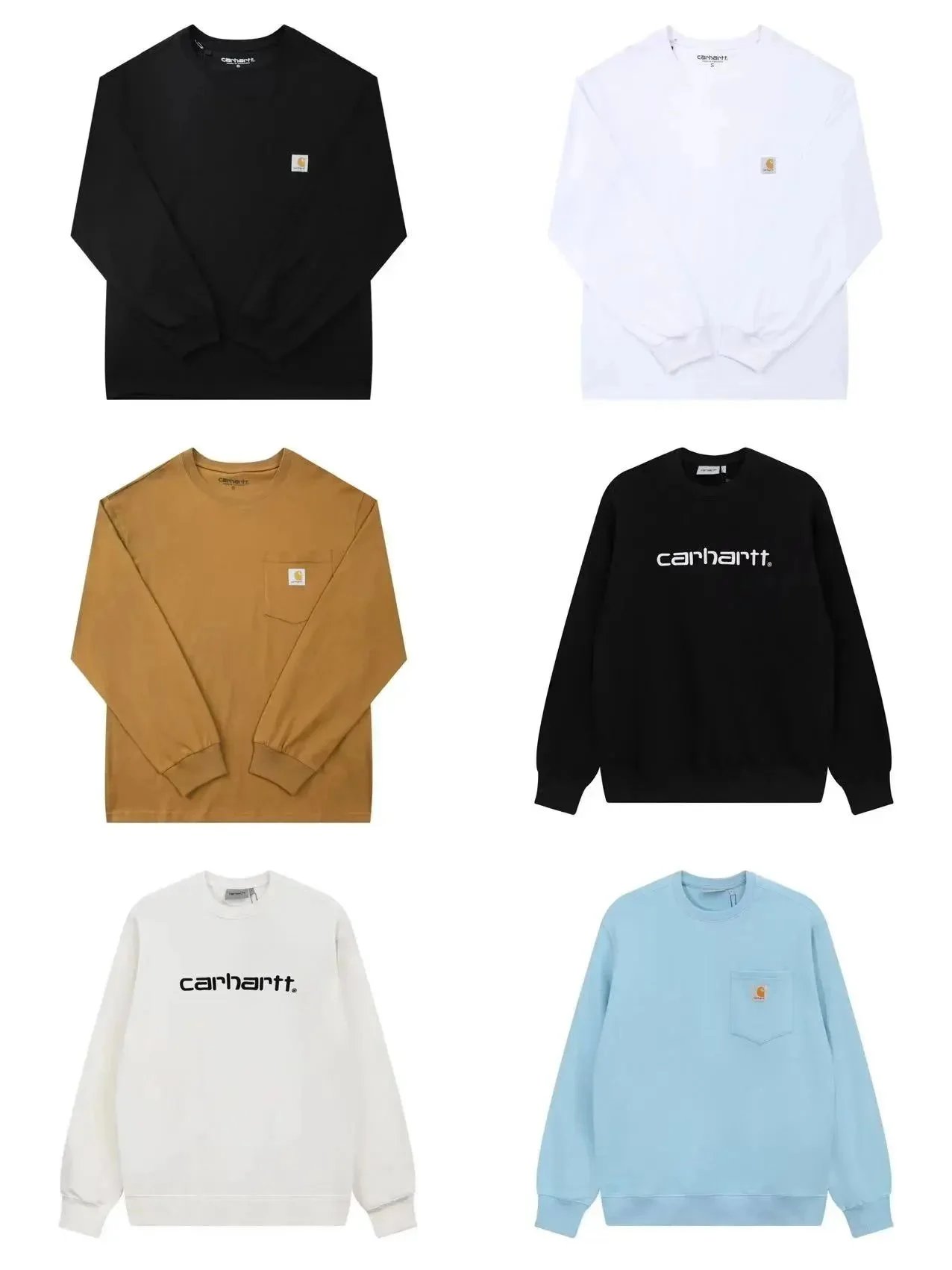 Carhartt Sweatshirts Crewneck Long Sleeve Logo Pocket
