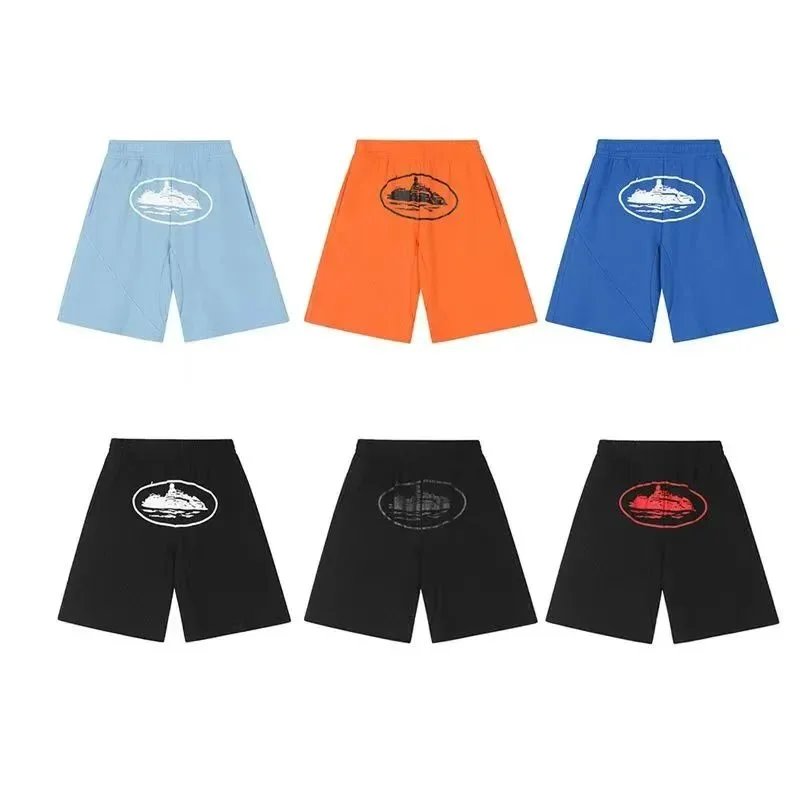 Men's Casual Shorts with Ship Logo Design in Multiple Colors