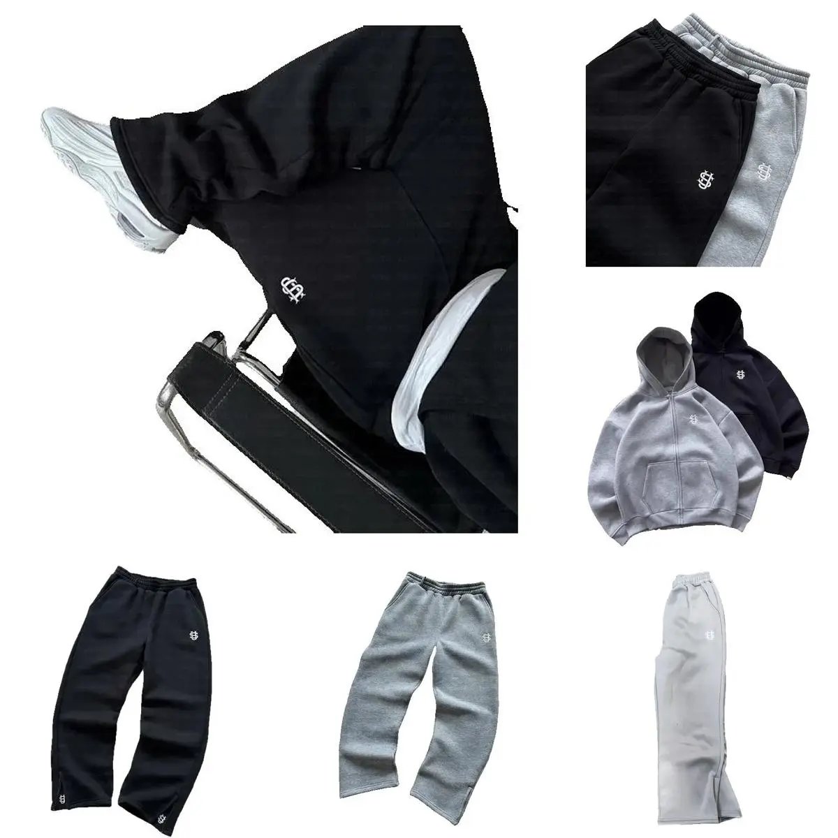 GGX Logo Sweatpants and Hoodies Set for Men and Women