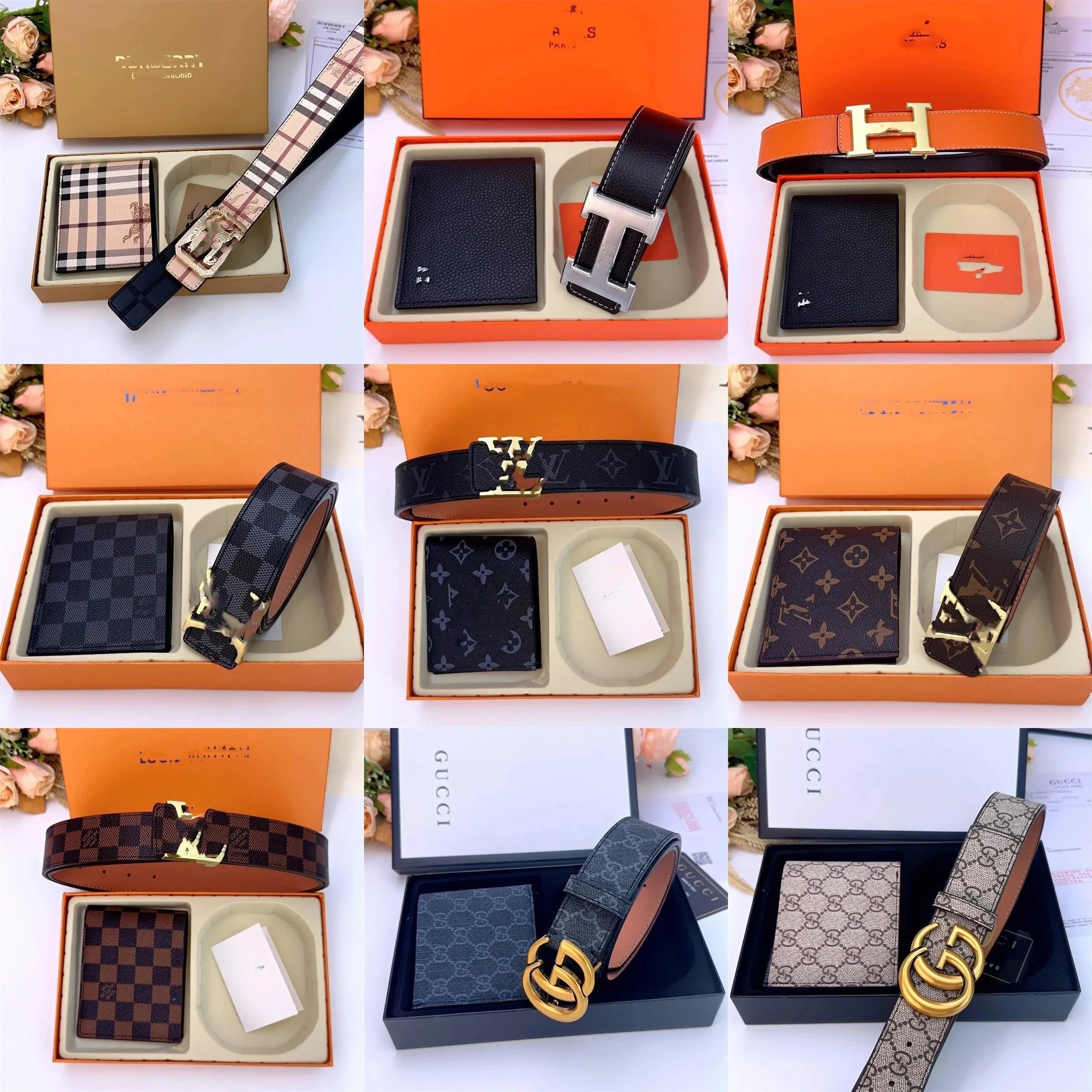 Gucci Belt and Wallet Set with Logo Buckle