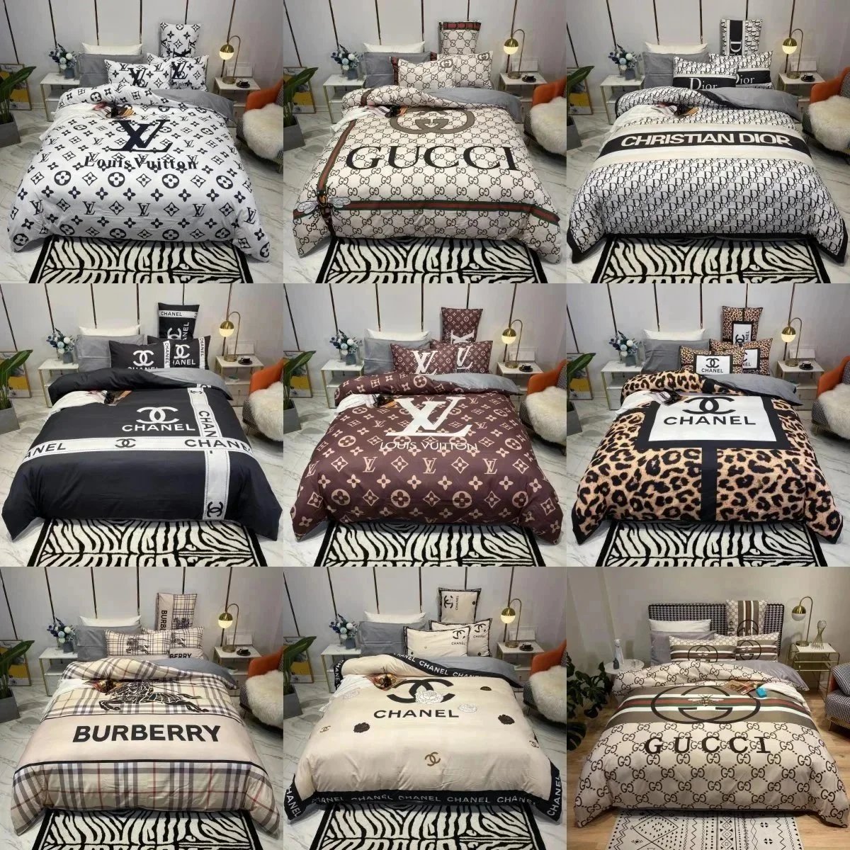 Luxury Designer Bedding Sets Louis Vuitton Gucci Dior Chanel Burberry