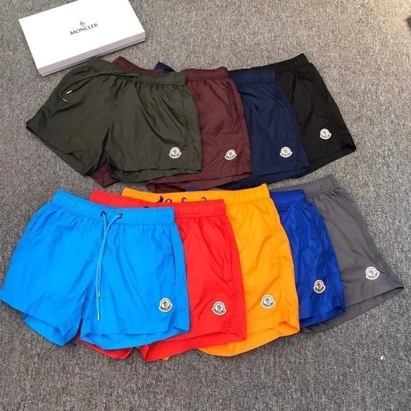 Moncler Men's Colorful Sport Shorts with Logo Patch
