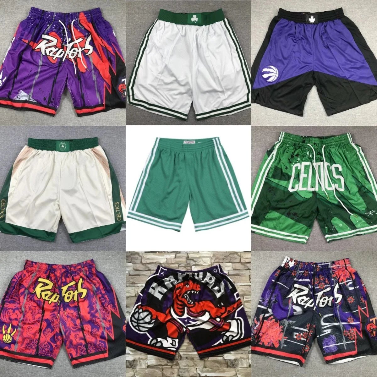 NBA Toronto Raptors and Boston Celtics Basketball Shorts