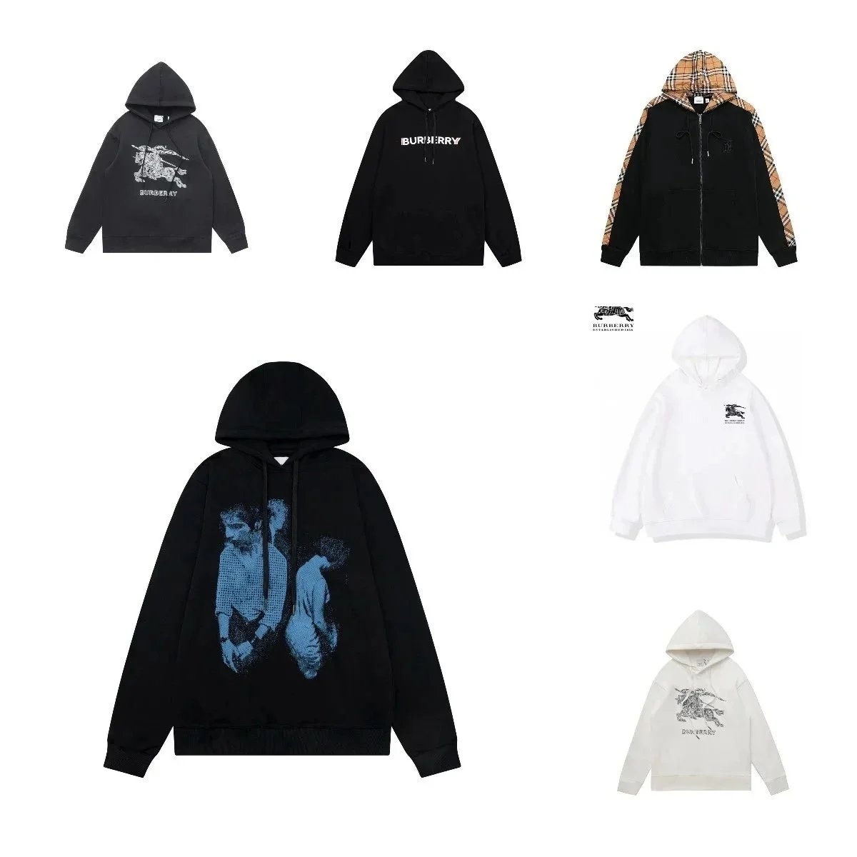 Burberry Hoodie Sweatshirt Men's Logo Print Casual Streetwear