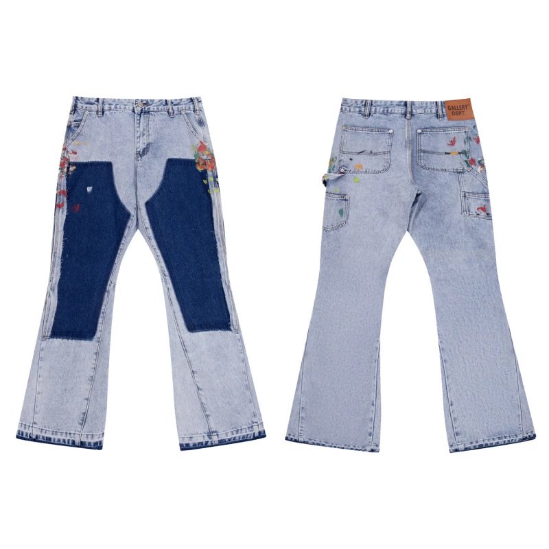 Gallery Dept. Embroidered Patchwork Denim Jeans