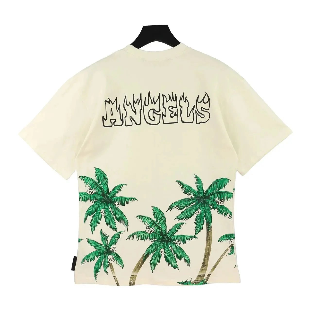 ANGELS Palm Tree Print T-Shirt Men's Streetwear