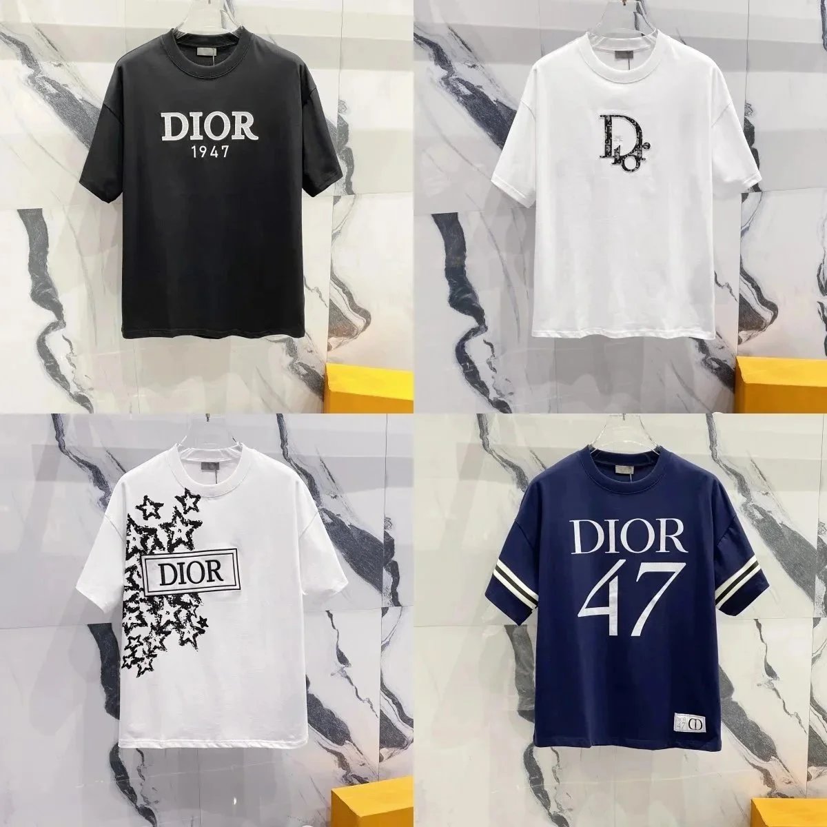 Dior 1947 Logo T-Shirt Men's Fashion Streetwear