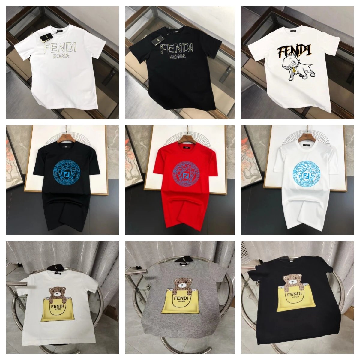 FENDI Roma T-Shirt Collection Men's Fashion Logo Tee
