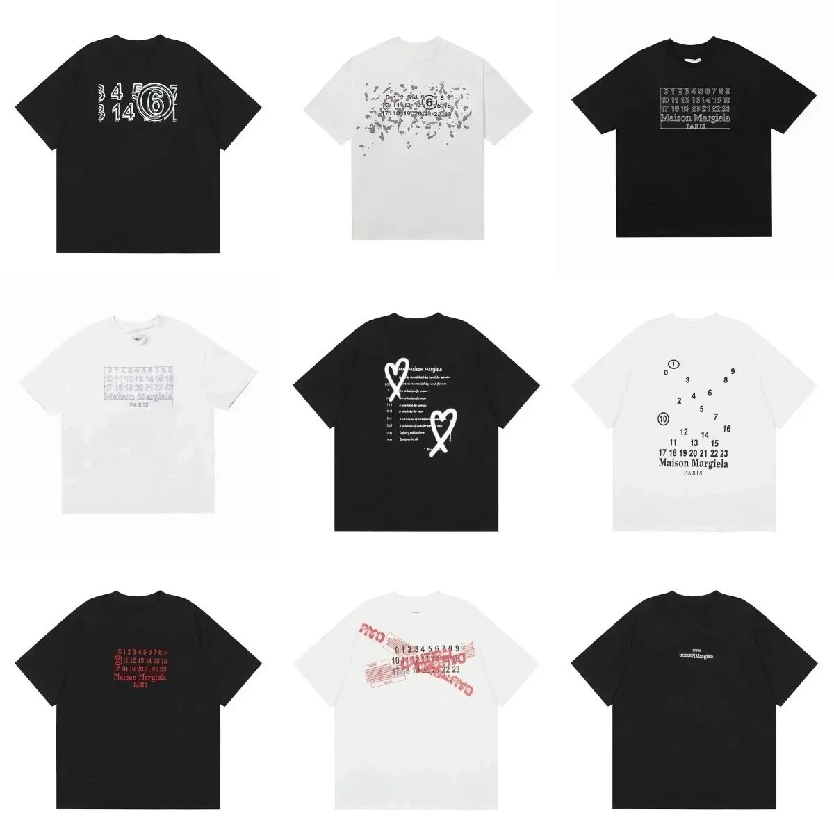 Maison Margiela Number Print T-Shirt Collection