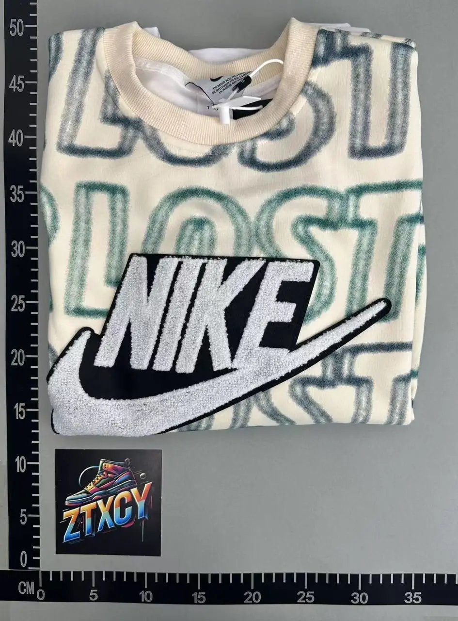 Nike Lost T-Shirt Cream Green Logo Print Men's Casual Tee