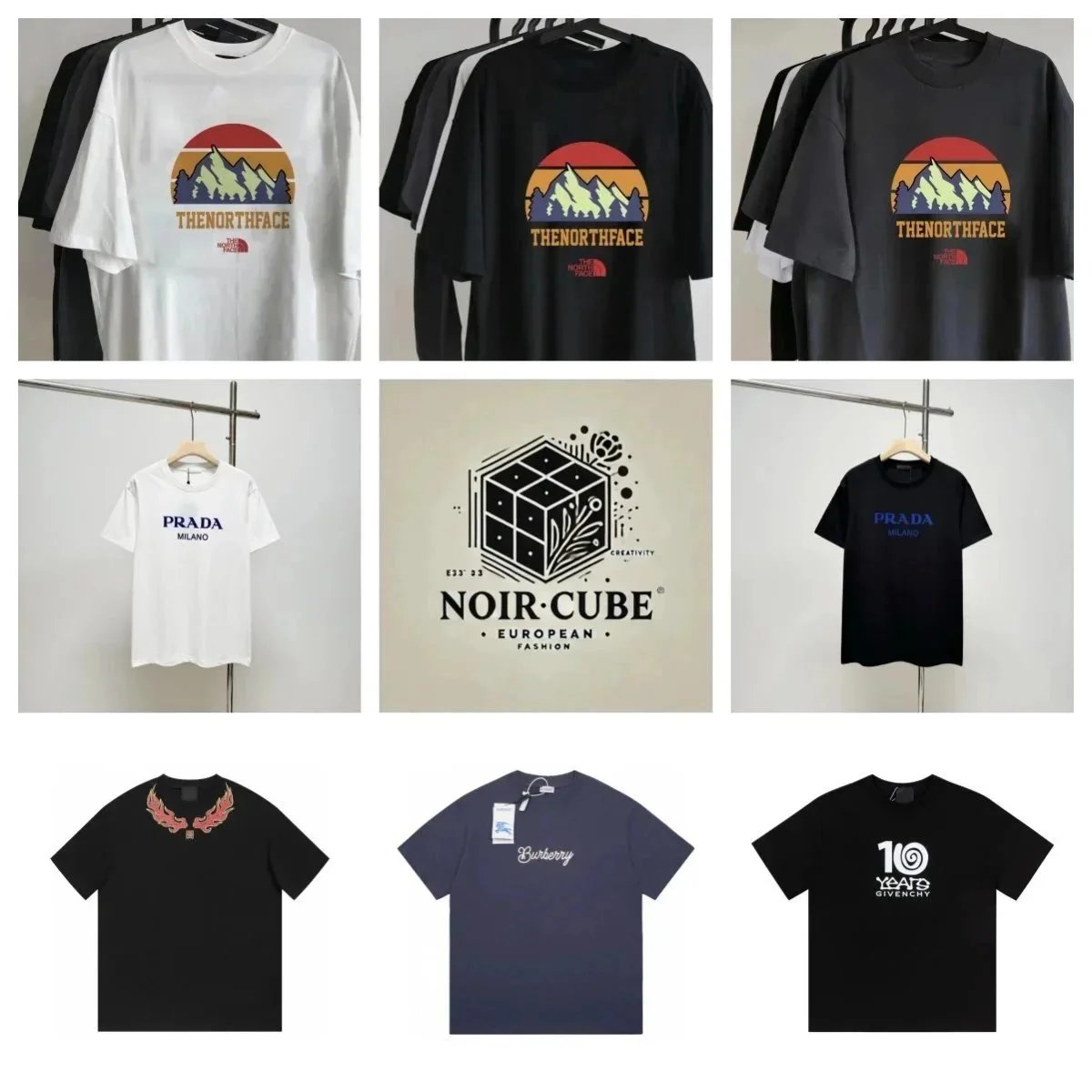 T-Shirts Collection from The North Face, Prada, Burberry, Givenchy