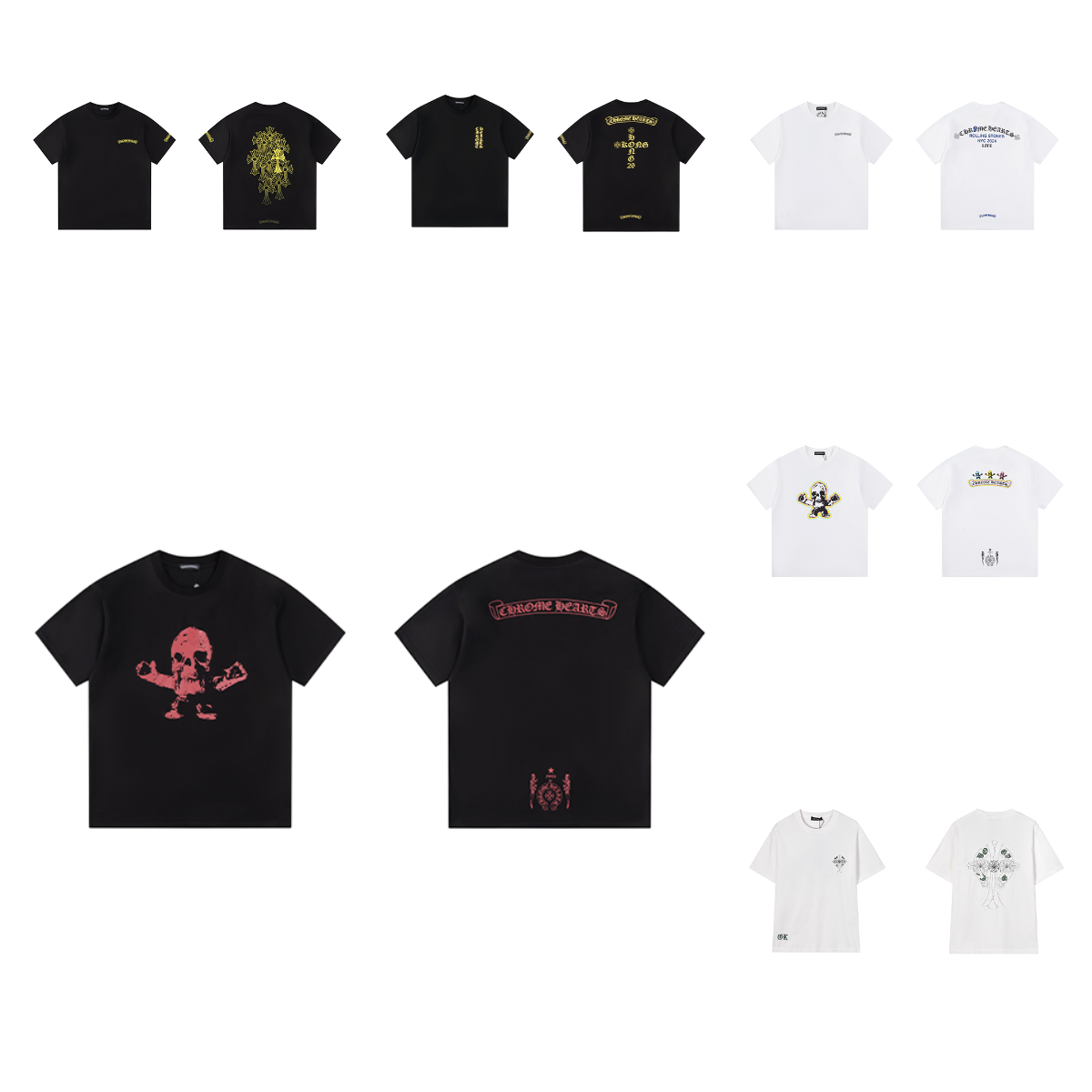 Chrome Hearts T-Shirts Collection - Black and White Graphic Tees