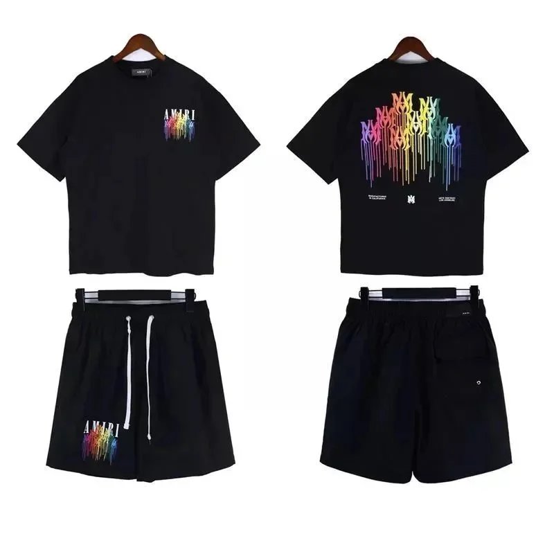 AMRI Rainbow Logo Black T-Shirt and Shorts Set