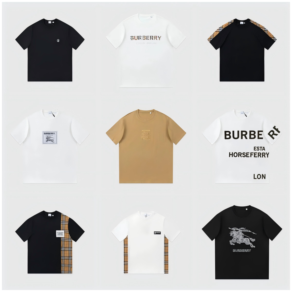 Burberry T-Shirts Collection Men's Fashion Logo Print Casual Wear