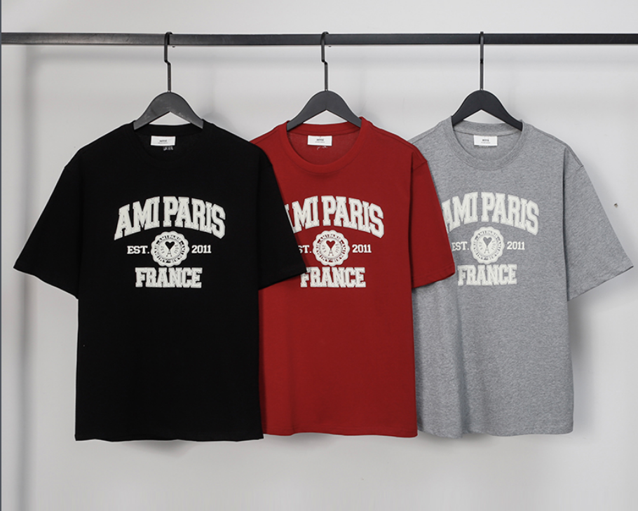 AMI PARIS T-Shirt Unisex Cotton Tee Shirt France Logo Print