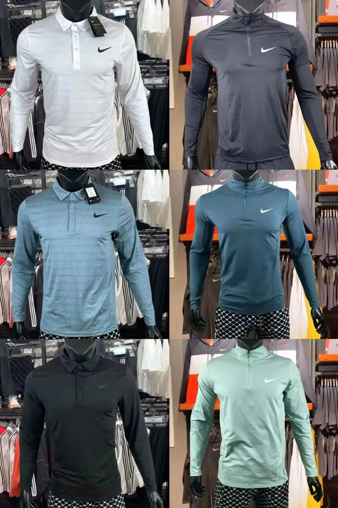 Nike Men's Long Sleeve Polo and Quarter Zip Performance Shirts
