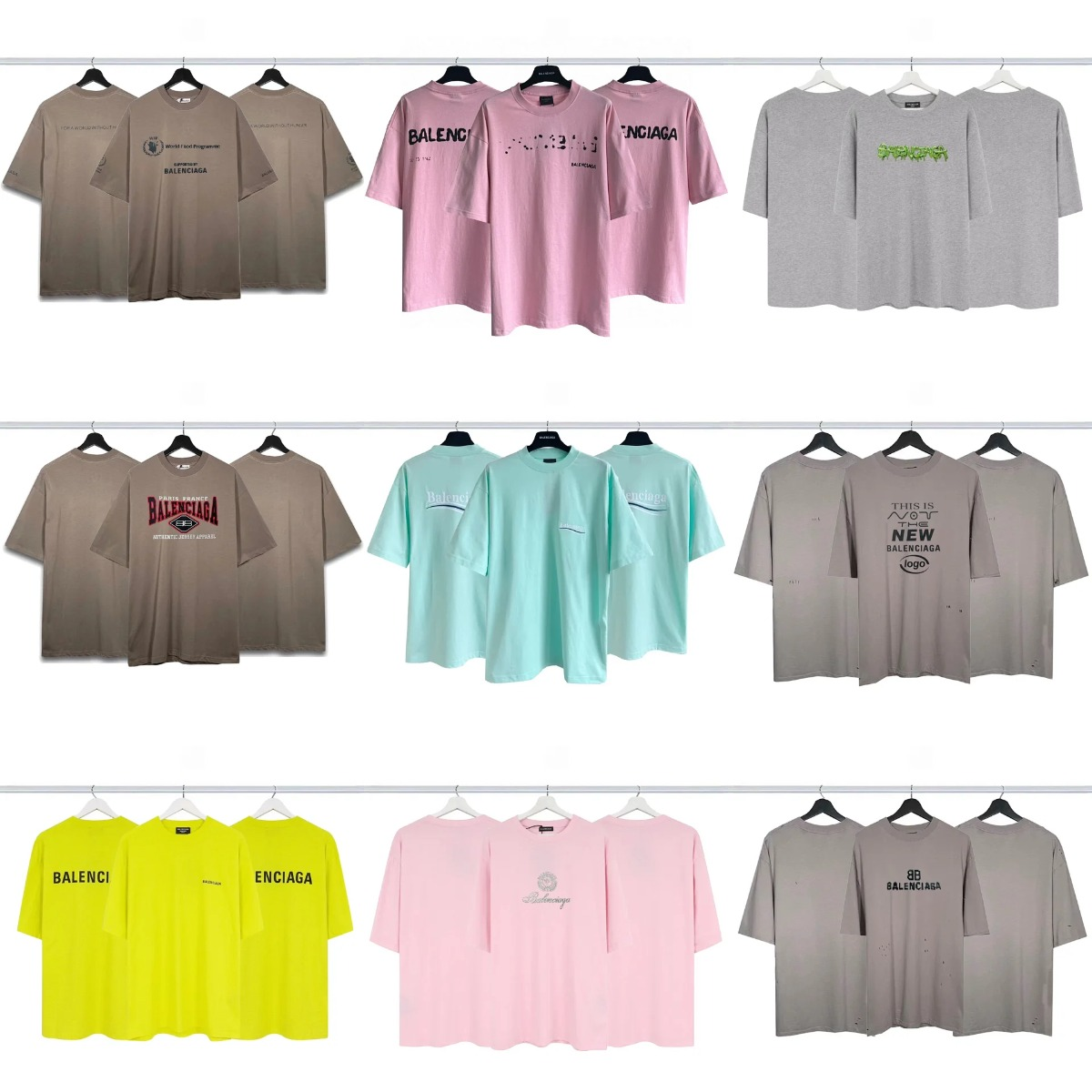 Balenciaga T-Shirts Collection Oversized Logo Print Men's Fashion Tees