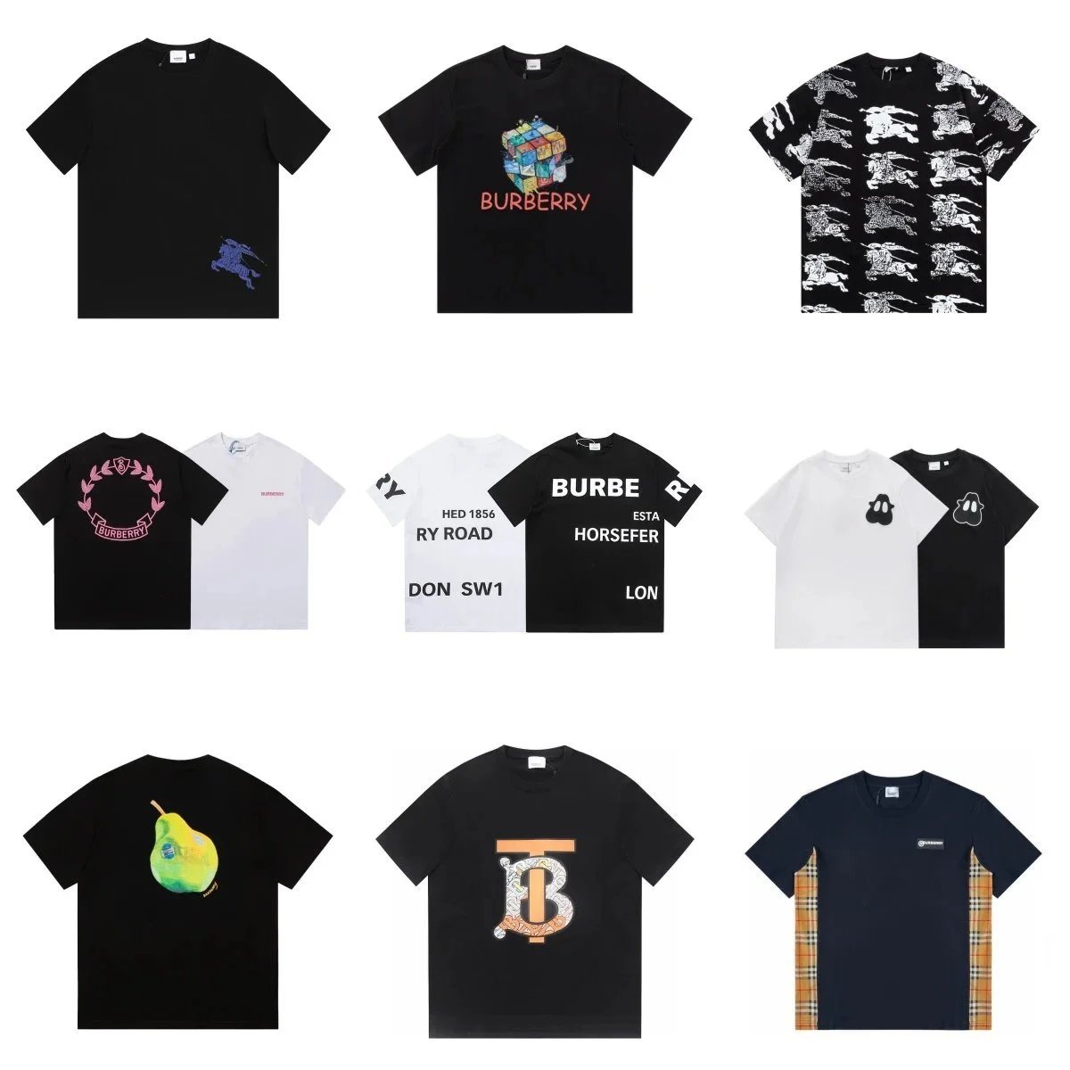 Burberry T-Shirts Collection Men's Fashion Brand Logo Print Tees