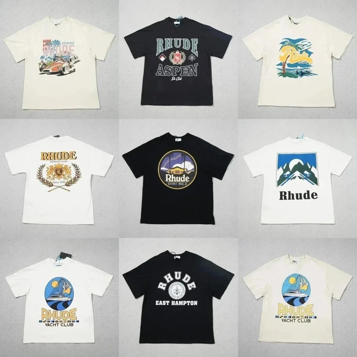 Rhude T-Shirts Collection Men's Streetwear Graphic Tees