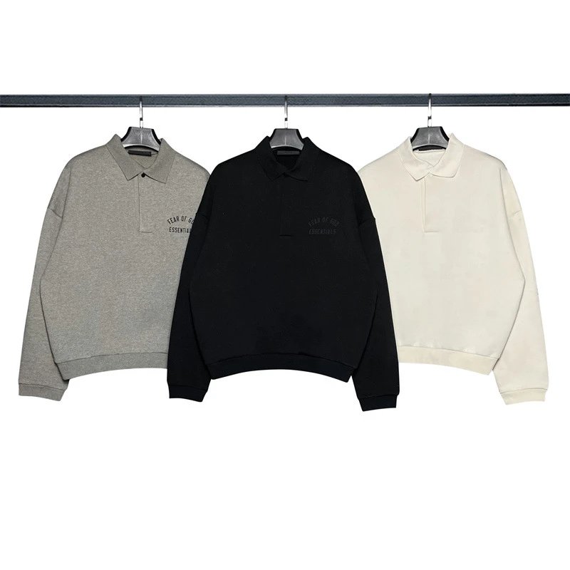 Team of God Essentials Polo Sweatshirt Men's Long Sleeve Casual Pullover