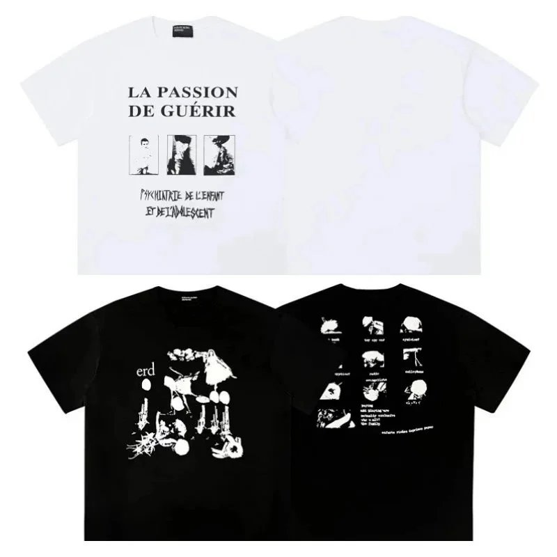 erd LA PASSION DE GUÉRIR T-Shirt Black White Graphic Design