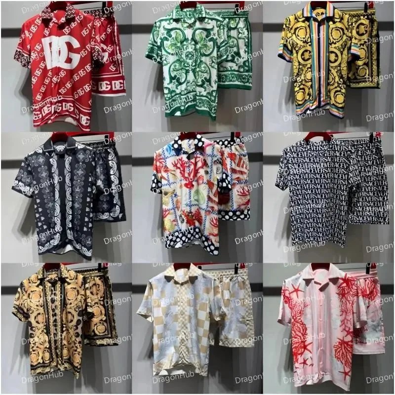 Versace Men's Printed Shirt and Shorts Sets