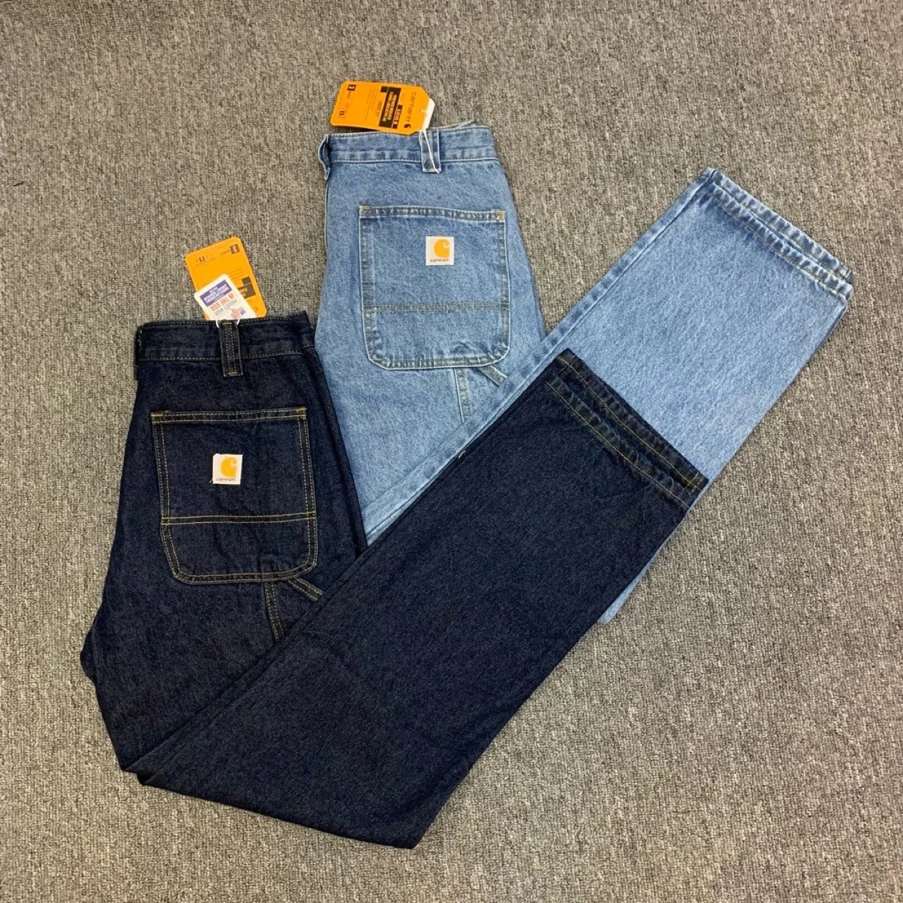 Carhartt Work Denim Pants Blue and Dark Blue