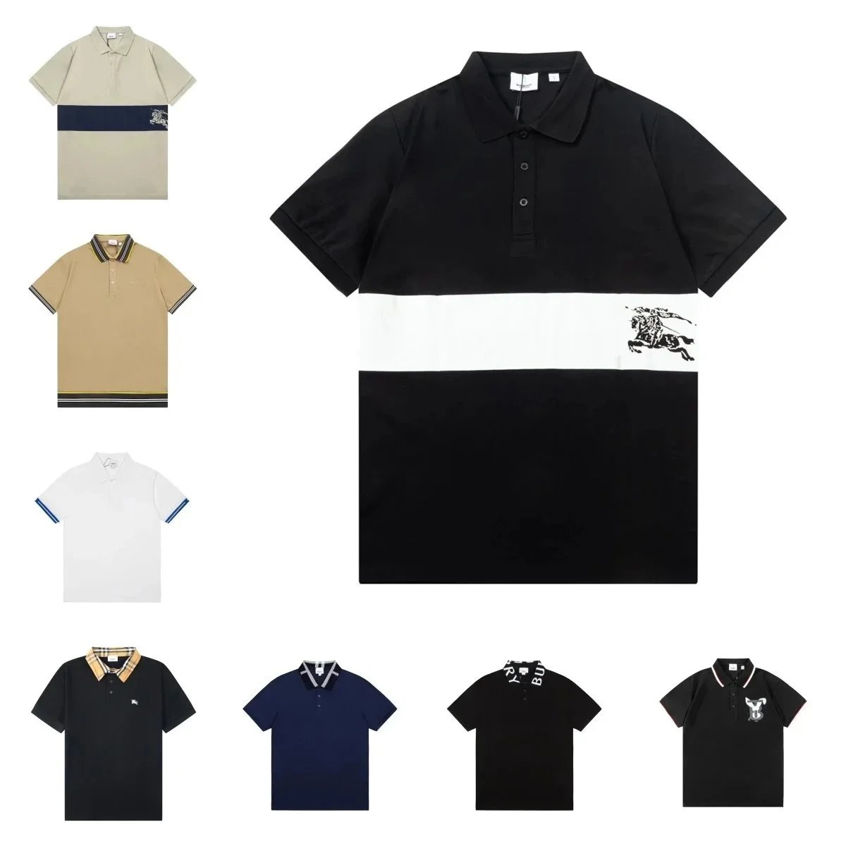 Burberry Men's Polo Shirt with Iconic Equestrian Knight Logo