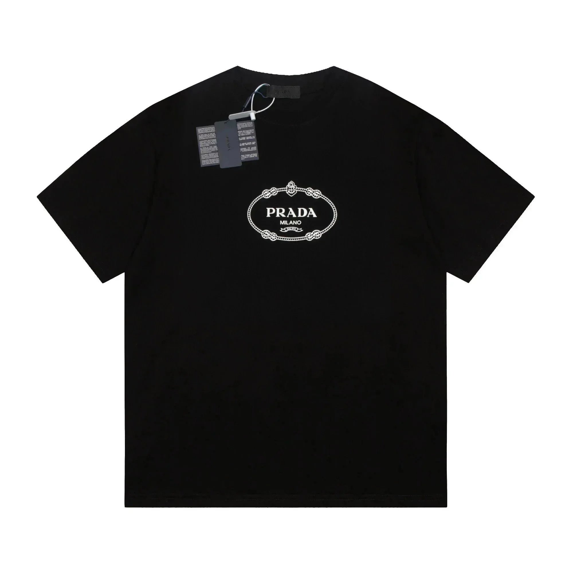 Prada Milano Logo T-Shirt Black Men's Fashion
