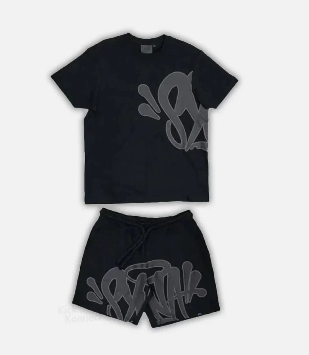 Kith Black Graffiti T-Shirt and Shorts Set