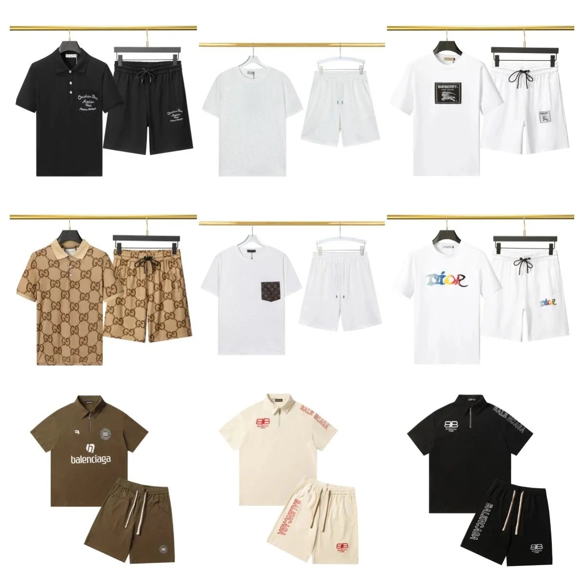 Balenciaga Men's Polo Shirt and Shorts Set