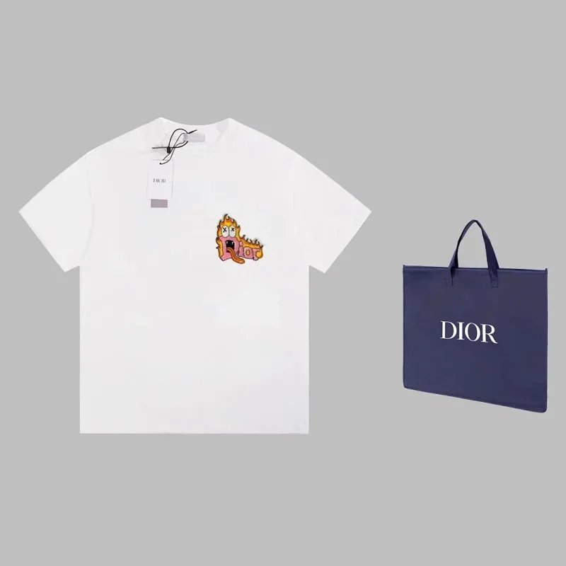 Dior x Garfield White T-Shirt with Logo Print