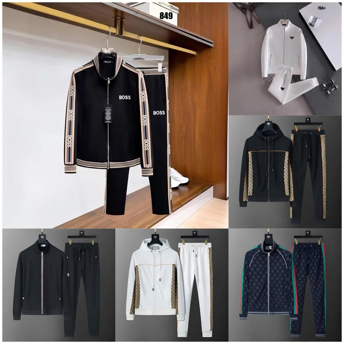 BOSS Men's Tracksuit Set Sportswear Jacket and Pants