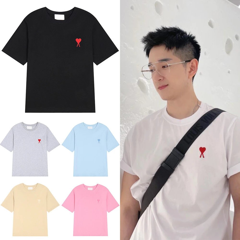 CDG Heart Logo T-Shirt Men's Basic Cotton Tee