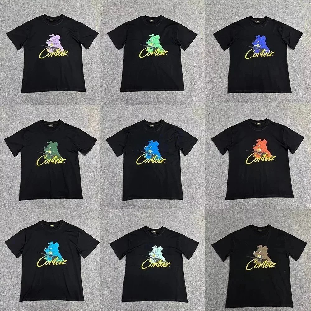 Corteiz T-Shirt Collection Black Graphic Tee Men's Streetwear Fashion