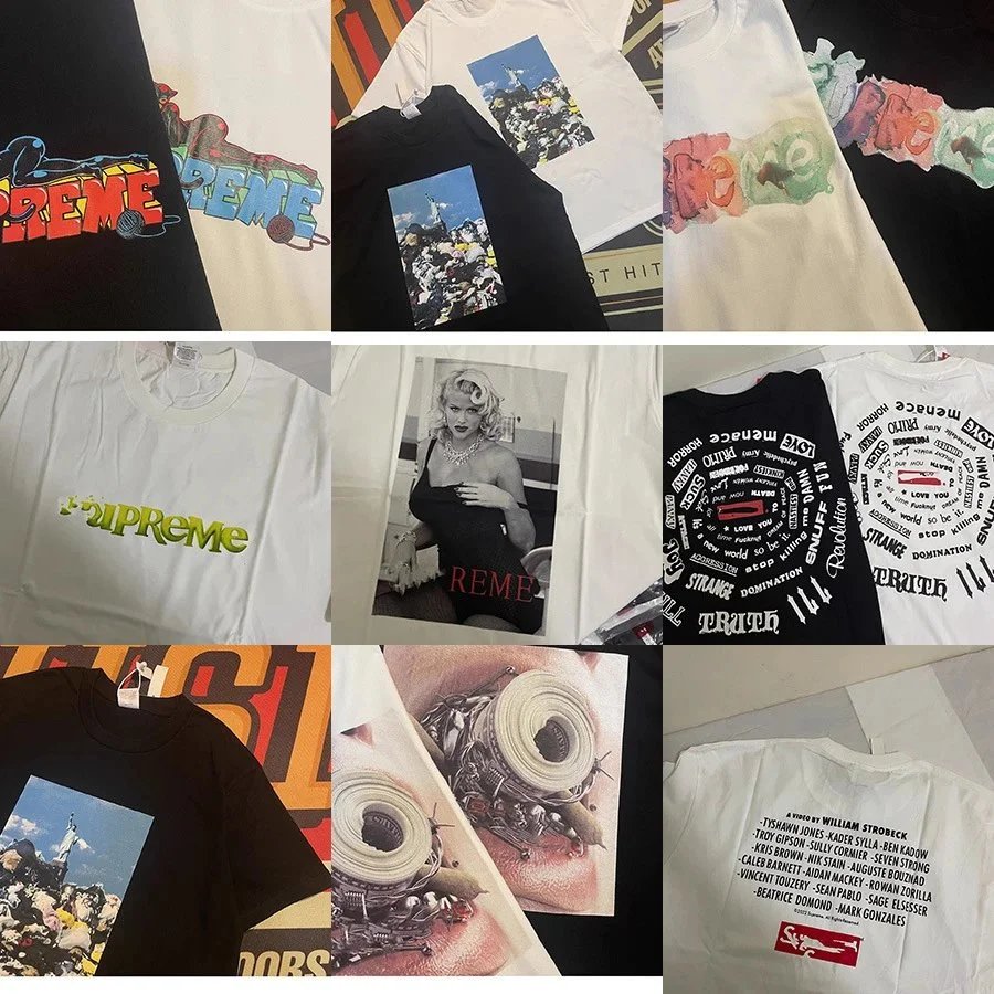 Supreme T-Shirts Collection Featuring Graphic Designs and Collaborations
