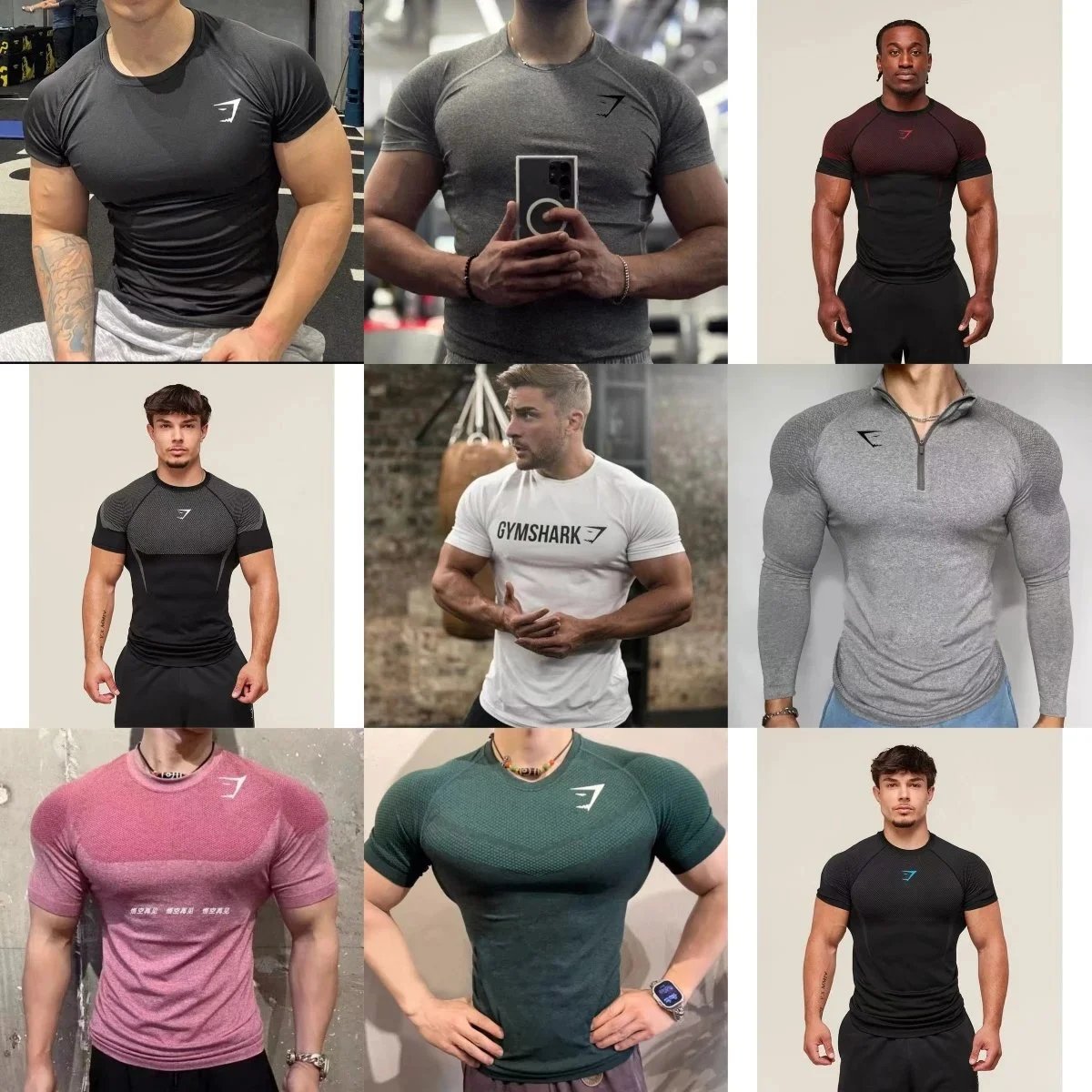 Gymshark Men's Performance Fitness T-Shirt Compression Workout Shirt