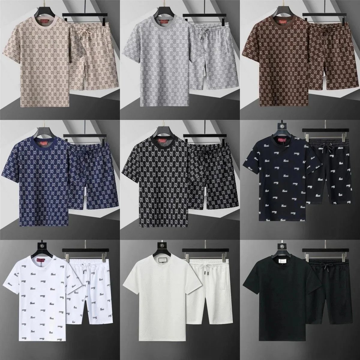 Gucci Men's Printed Short Sleeve T-Shirt and Shorts Set
